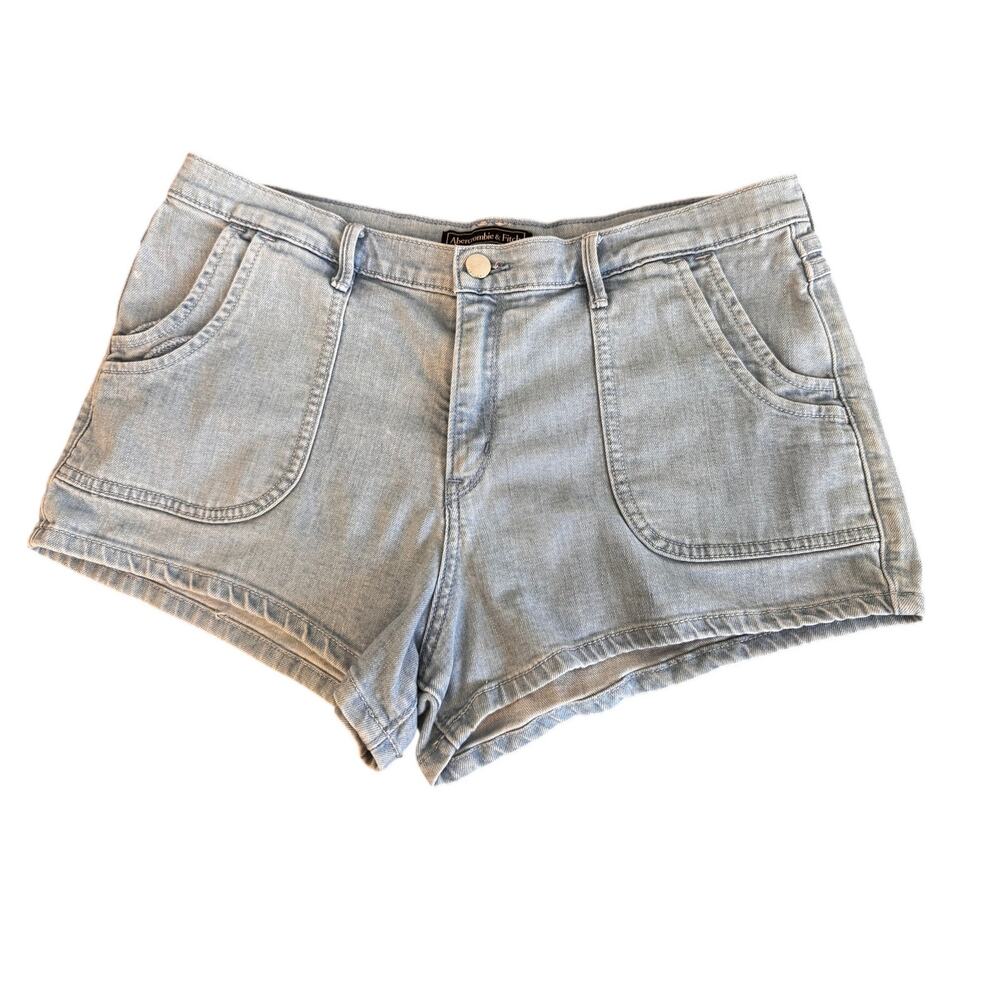 Abercrombie & Fitch Women's Light Wash High Rise Denim Shorts Size 31 - Picture 2 of 6
